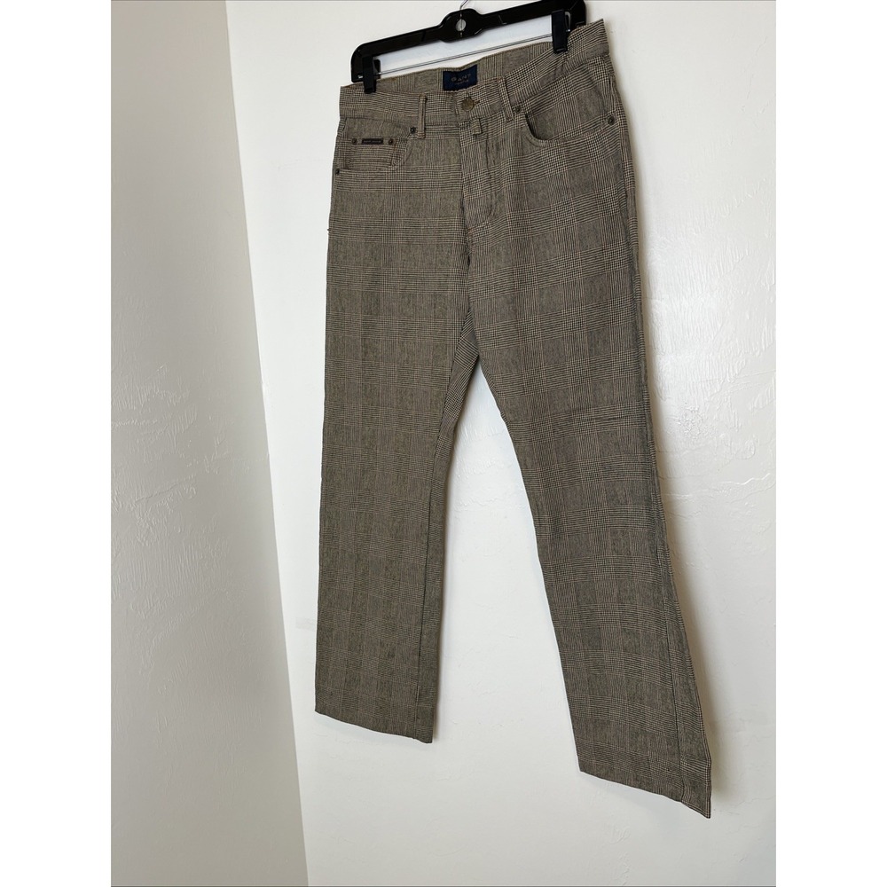 GANT Jeans Women's 31/34 Dress Pants  Straight Legs Gray Plaid‎